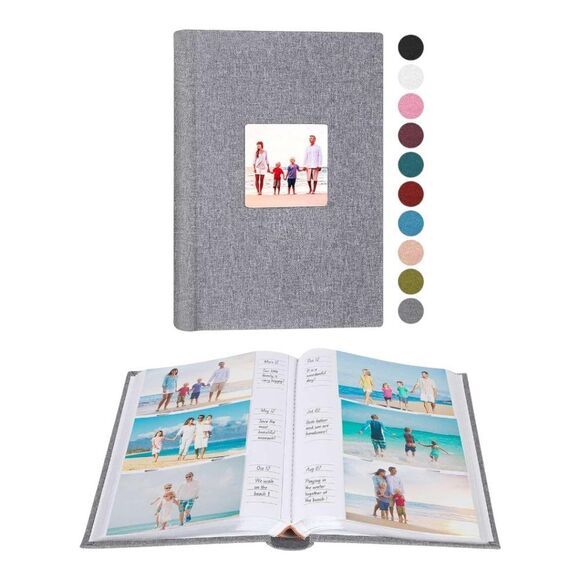 Linen Photo Album 300 Pockets for 4x6 Photos Fabric Cover Photo Books Slip-in - Picture 3 of 8